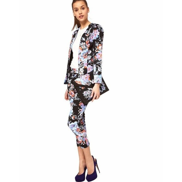 Asos Womens Suit Jacket Blazer Floral 8P - Picture 7 of 11